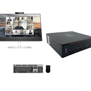 Repasovaný PC set Fujitsu Esprimo Q558 USFF + HP E24m G4 USB-C Conferencing Monitor 23,8" - Silver