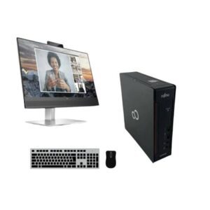 Repasovaný PC set Fujitsu Esprimo Q558 USFF + Monitor HP E24m G4 USB-C Conferencing Monitor 23,8" - Silver