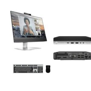 Repasovaný PC set HP EliteDesk 800 35W G4 DM + Monitor HP E24m G4 USB-C Conferencing Monitor 23,8" - Bronze